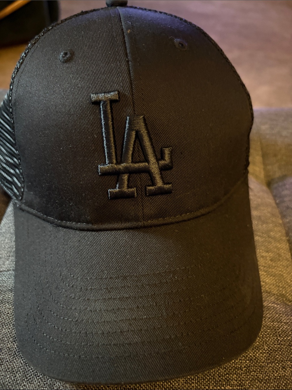 Los Angeles LA Black Trucker Hat